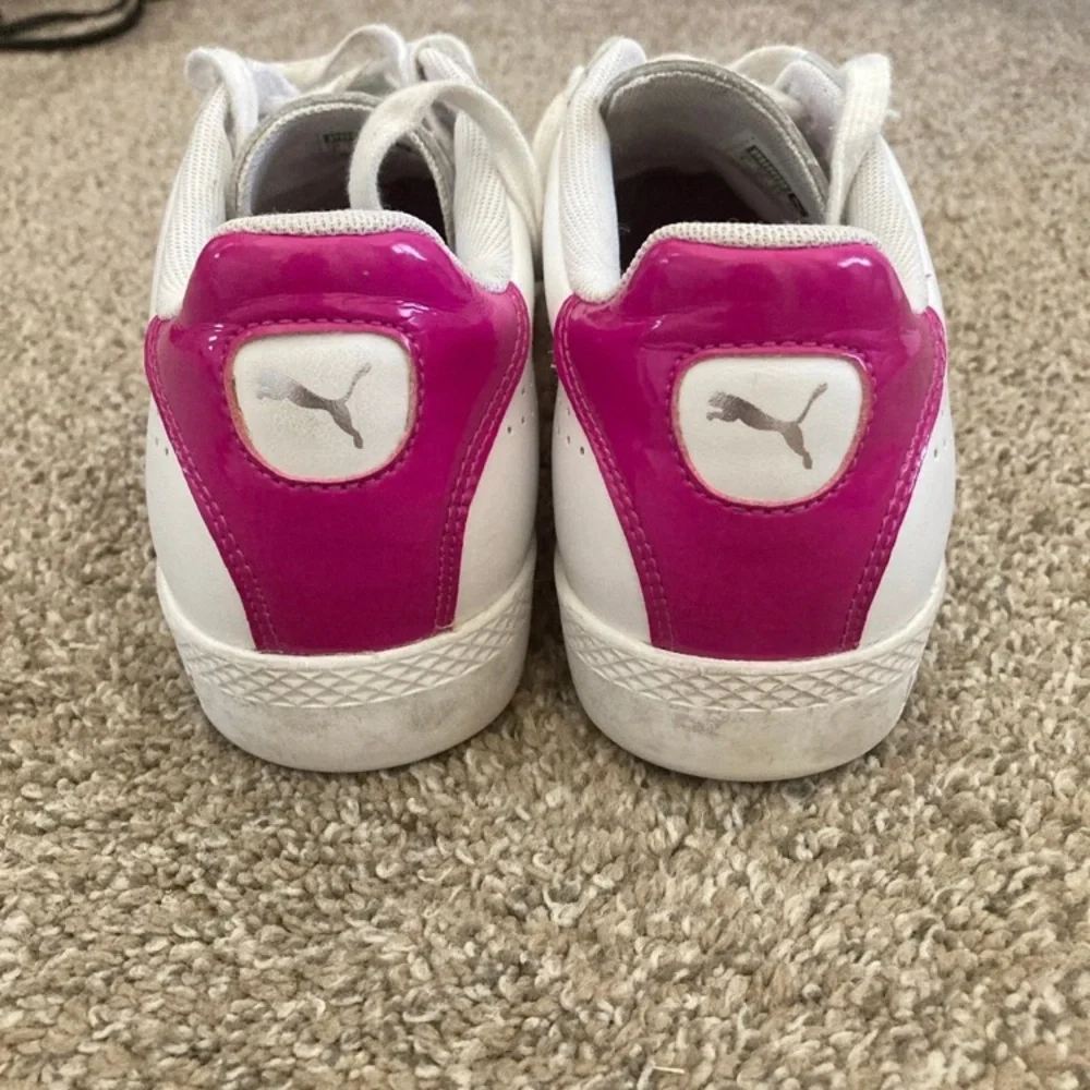 Puma Women's White and Pink Sneakers - Picture 6 of 10